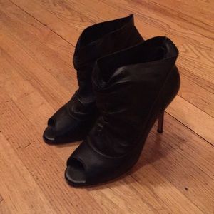 Black Peep toe booties